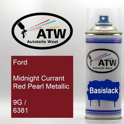 Ford, Midnight Currant Red Pearl Metallic, 9G / 6381: 400ml Sprühdose, von ATW Autoteile West.